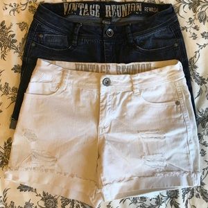 2 Pair Vintage Reunion Denim Shorts Size 3, 26